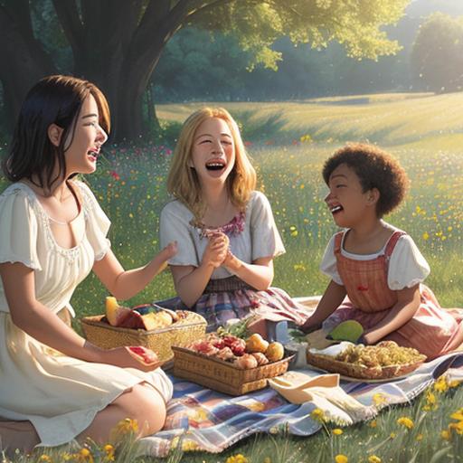 laughing together picnic